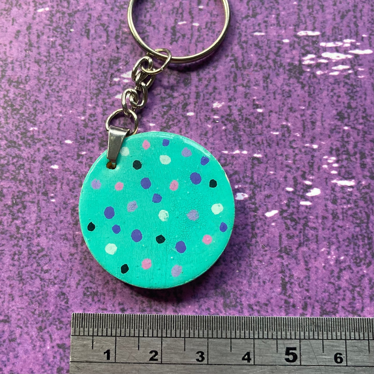 Handpainted Wood Keyring