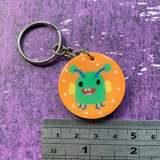 Handpainted Wood Keyring