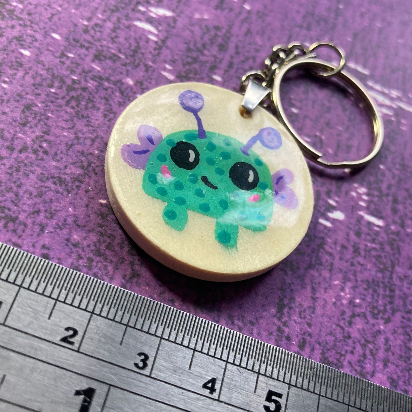 Handpainted Wood Keyring