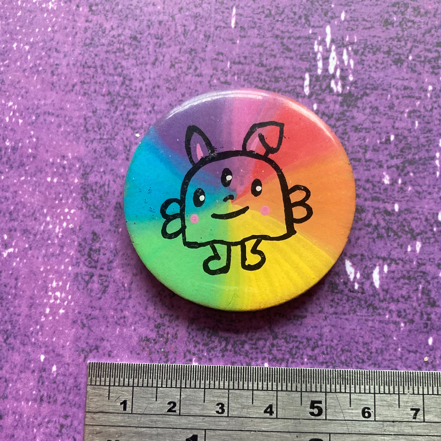 Rainbow Handpainted Wood Magnet