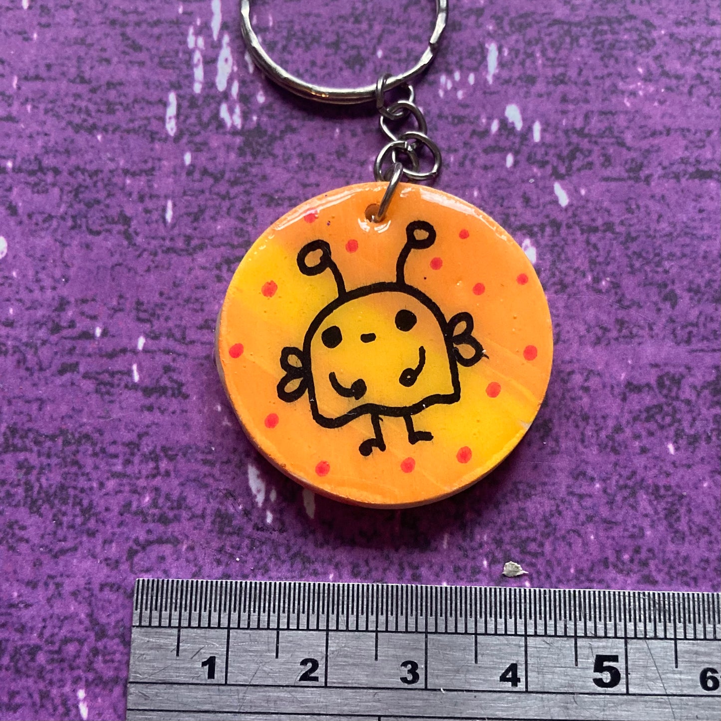 Double-Sided Handpainted Wood Keyring