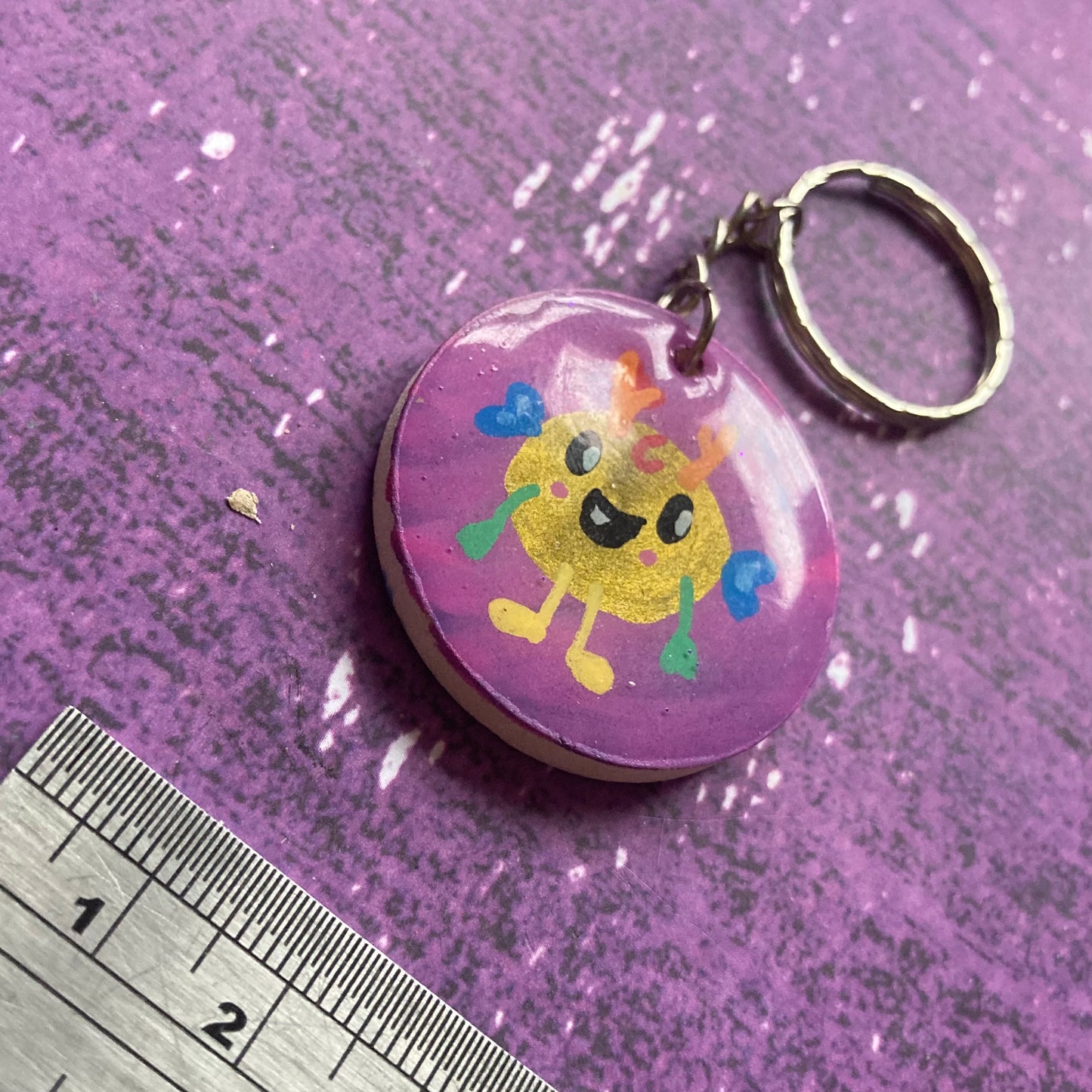 Handpainted Wood Keyring