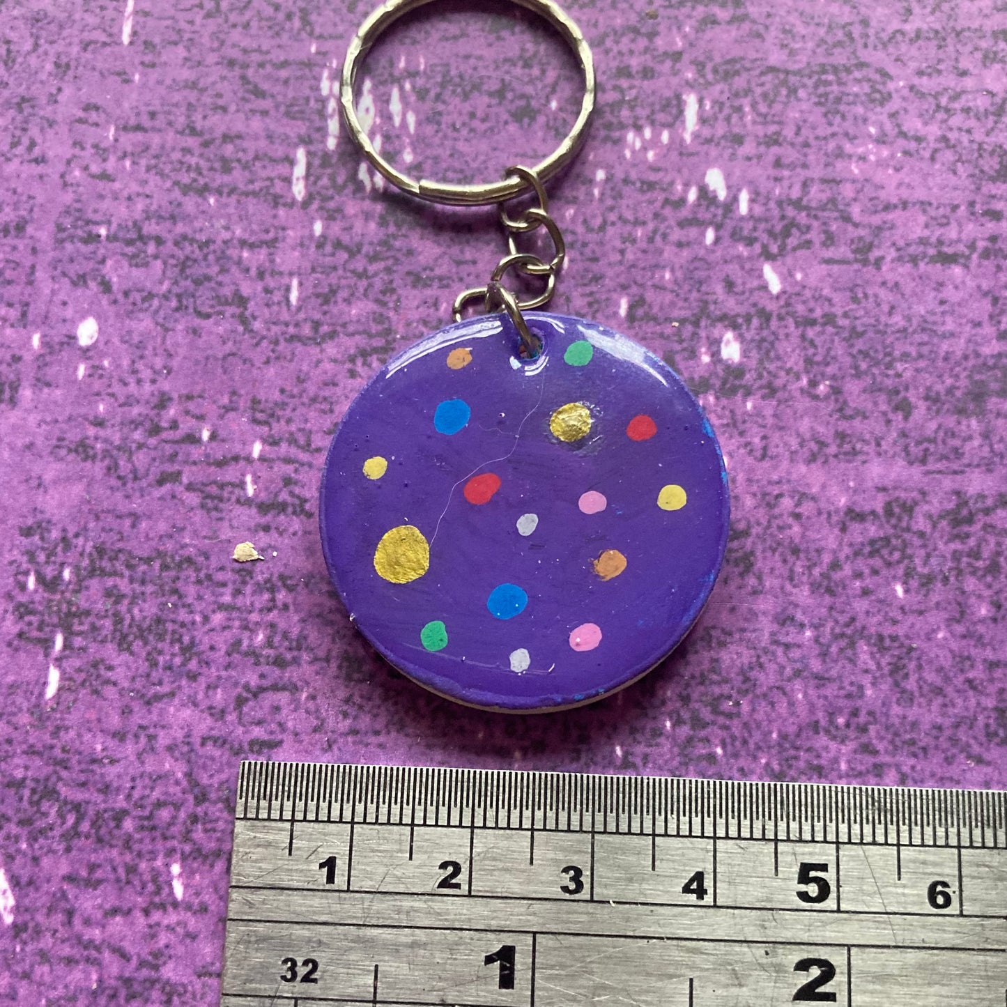 Handpainted Wood Keyring