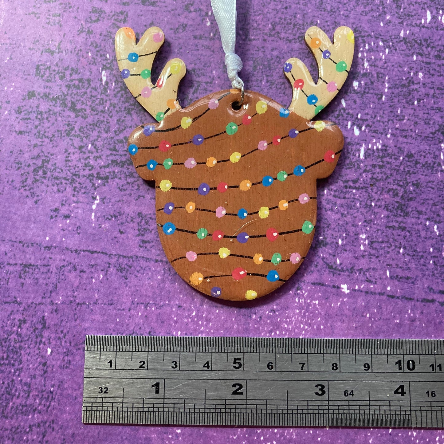 Reindeer Monster Handpainted Wood Decoration