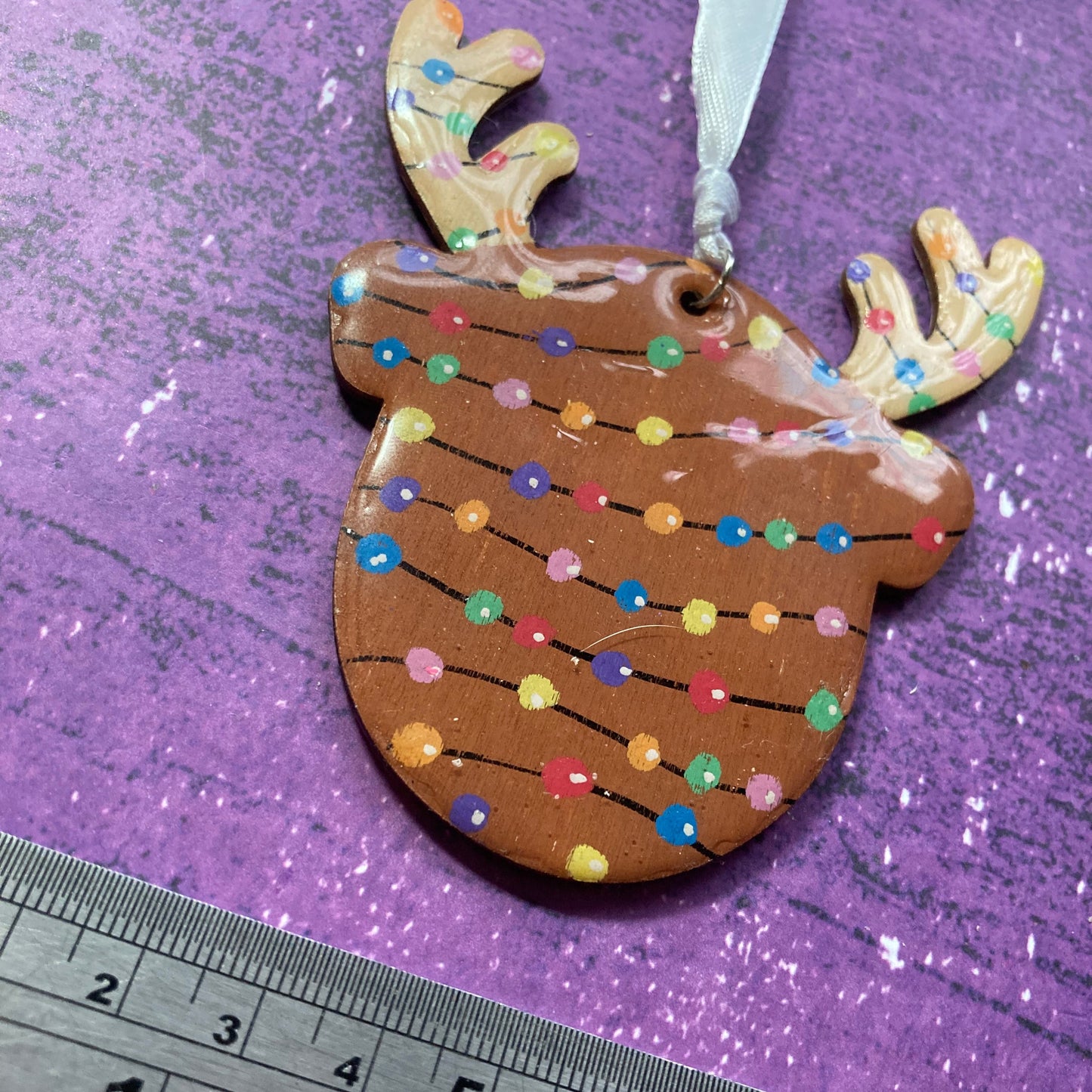 Reindeer Monster Handpainted Wood Decoration