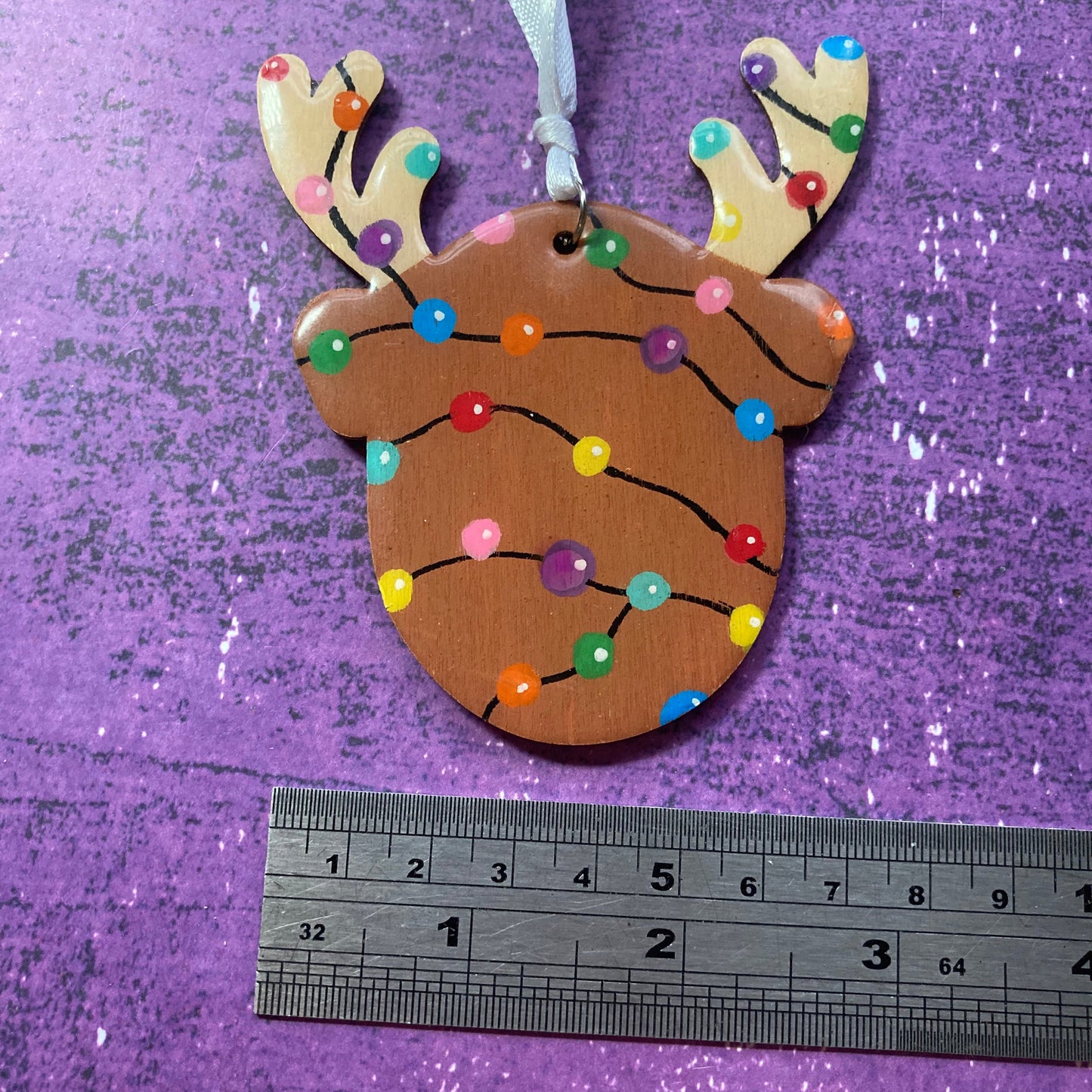 Reindeer Monster Handpainted Wood Decoration