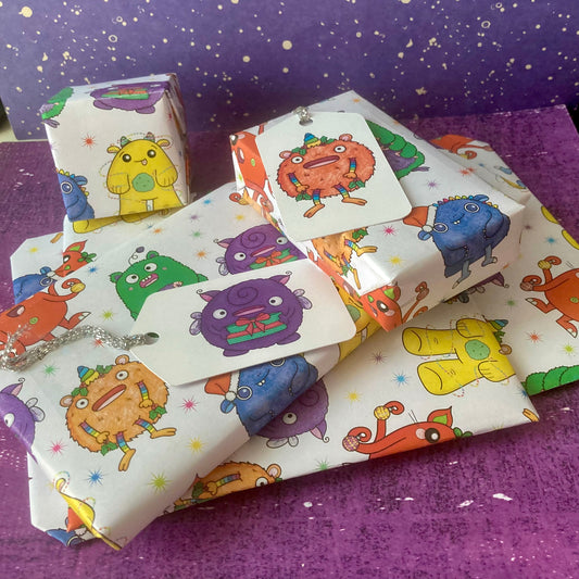 Christmas Monsters Wrapping Paper