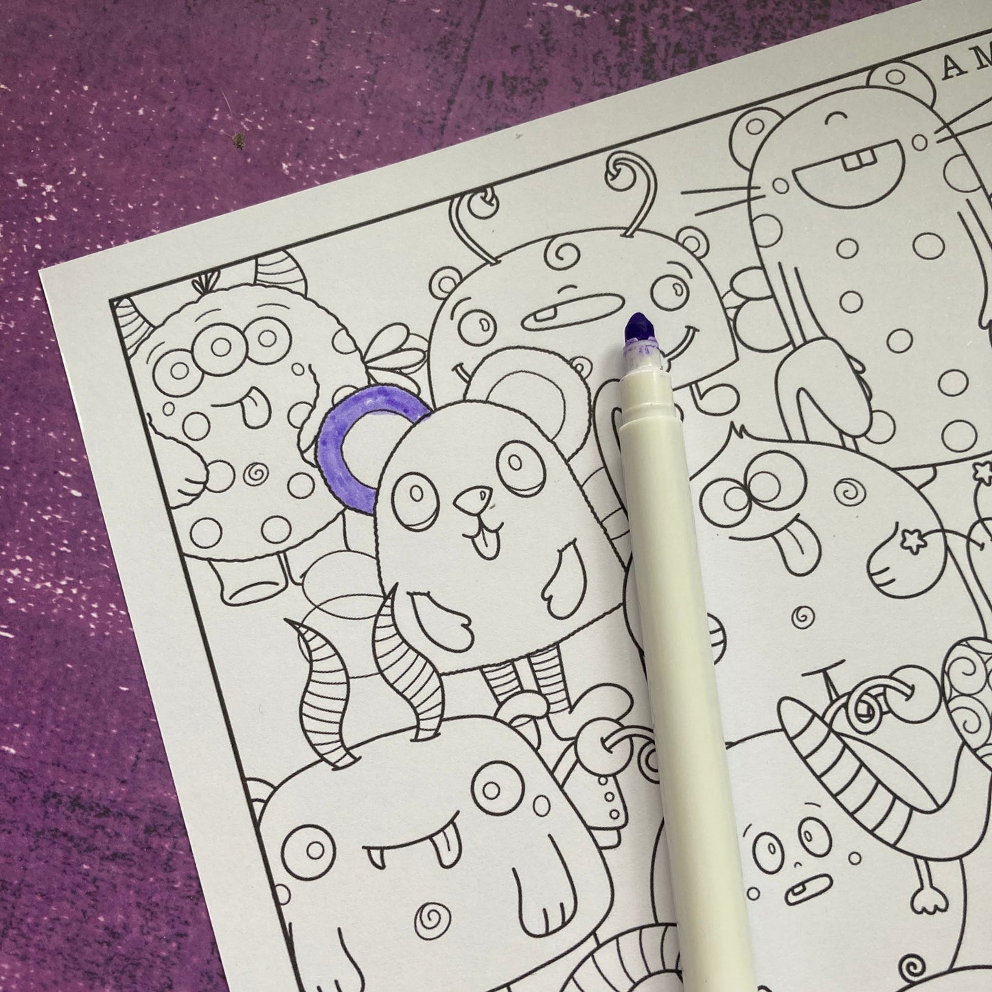 A Medley of Monsters Colouring Page