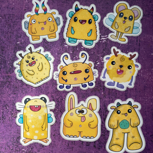 Monsters By Rainbow Stickers 3 - Yellow