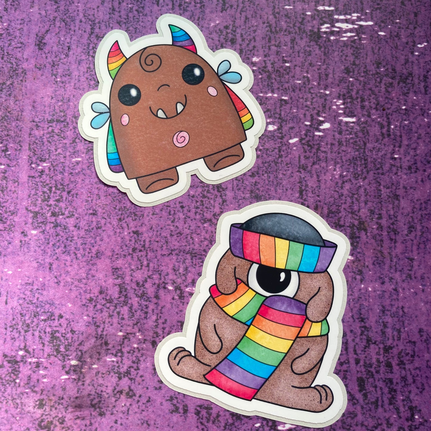 Monsters By Rainbow Stickers 8 - Brown
