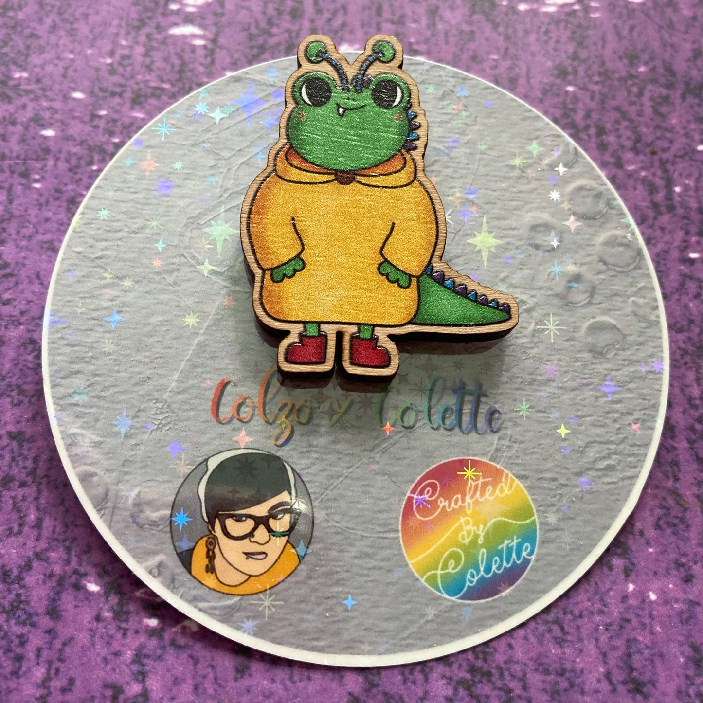 Monster Mr Frog Wooden Pin