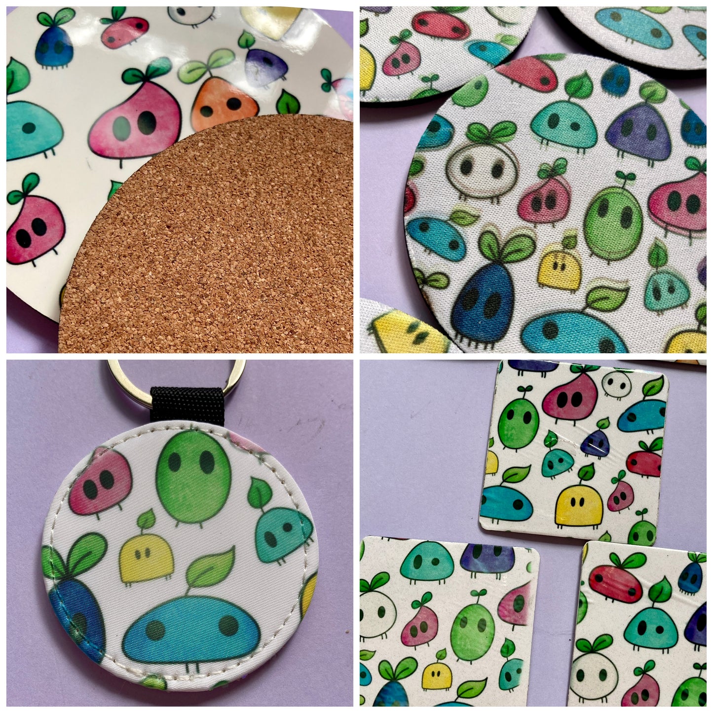 Sublimation Attempts - Coasters, Magnets, Keyrings - Seconds