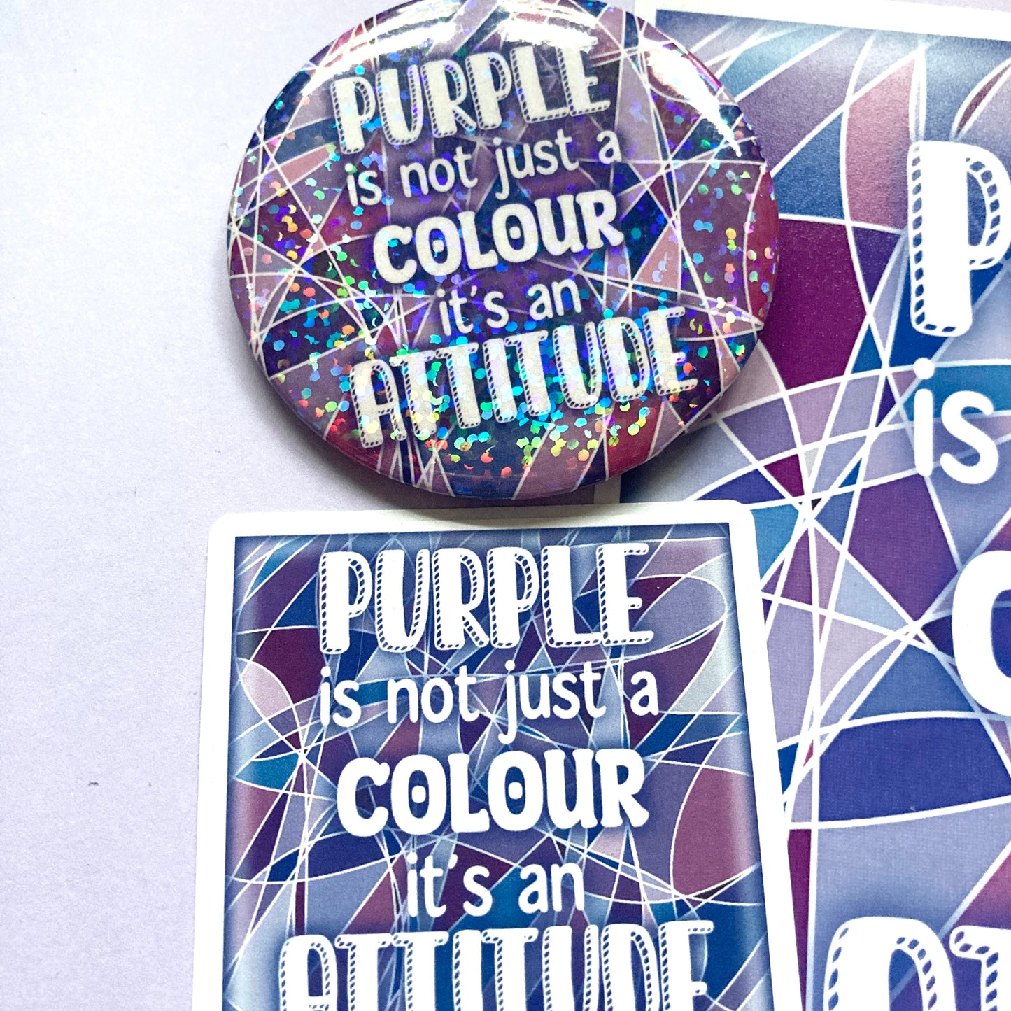 Purple Attitude Holo Badge