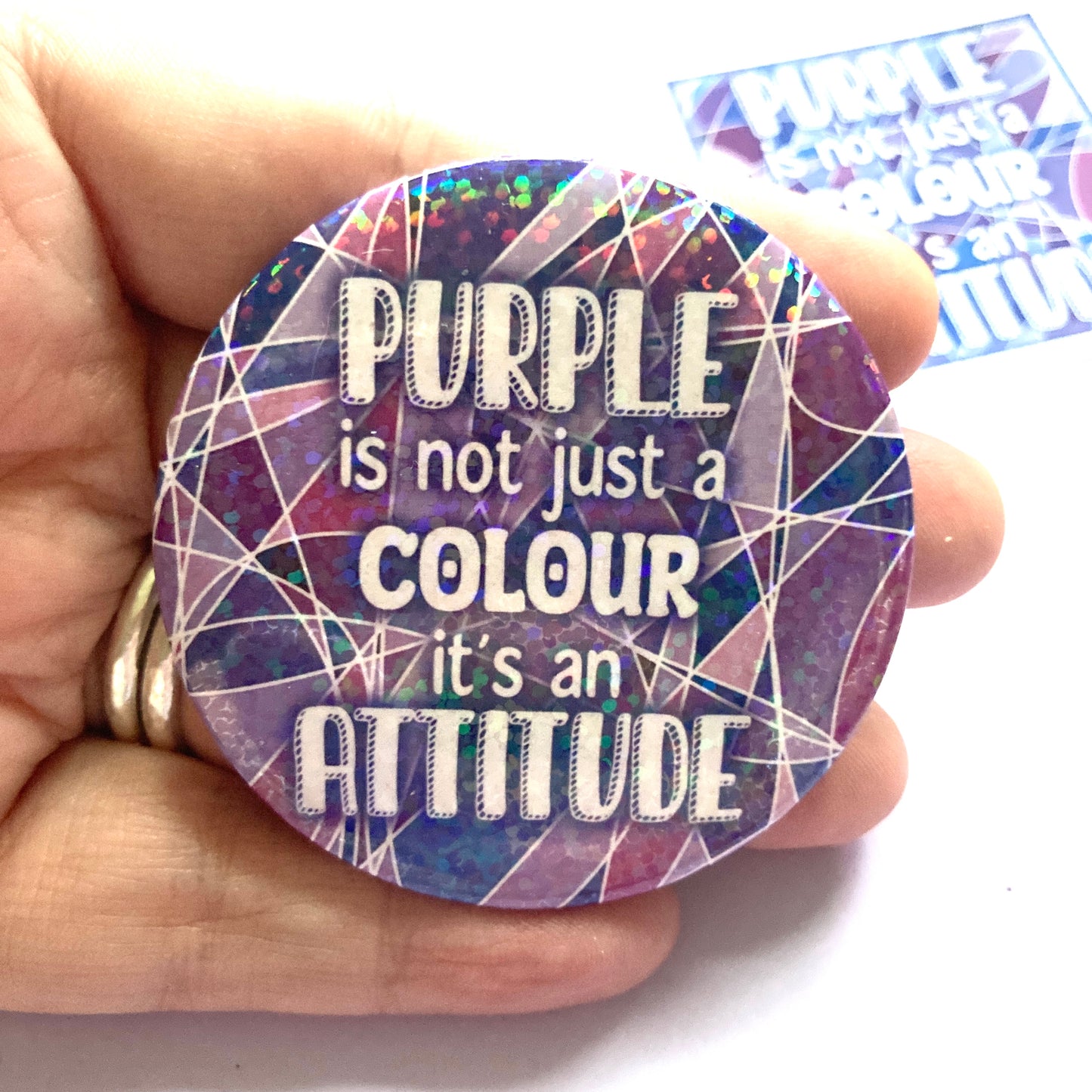Purple Attitude Holo Badge