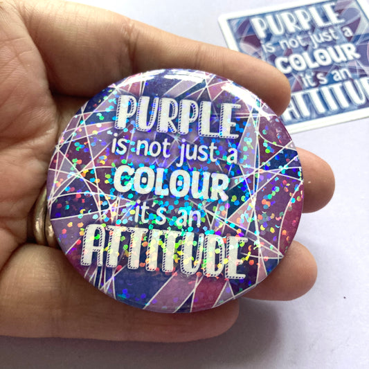 Purple Attitude Holo Badge
