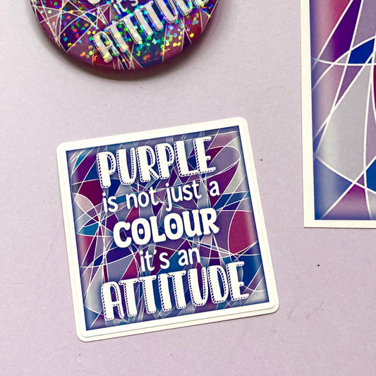 Purple Attitude Die Cut Sticker