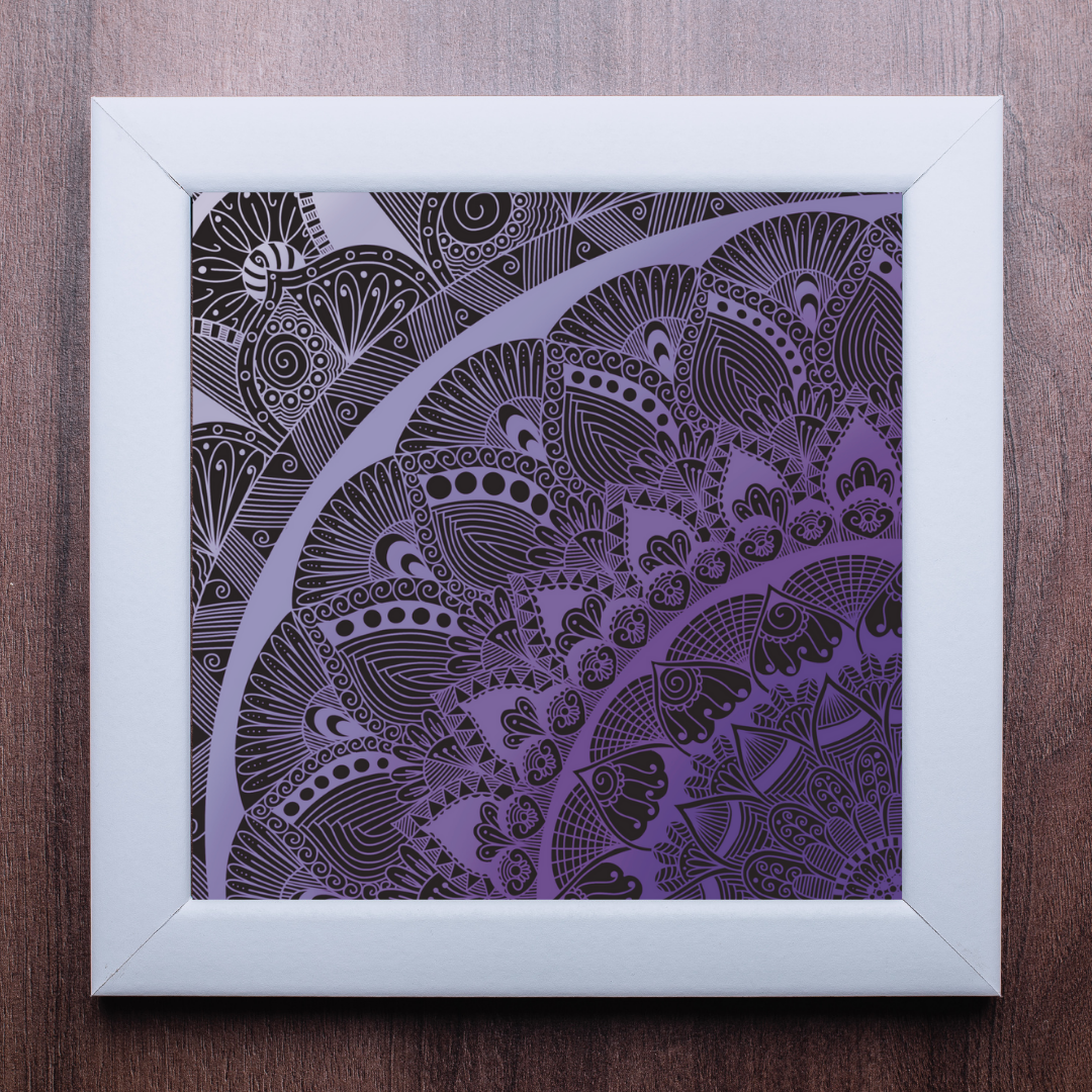 Abstract Purple Lace Mandala Print