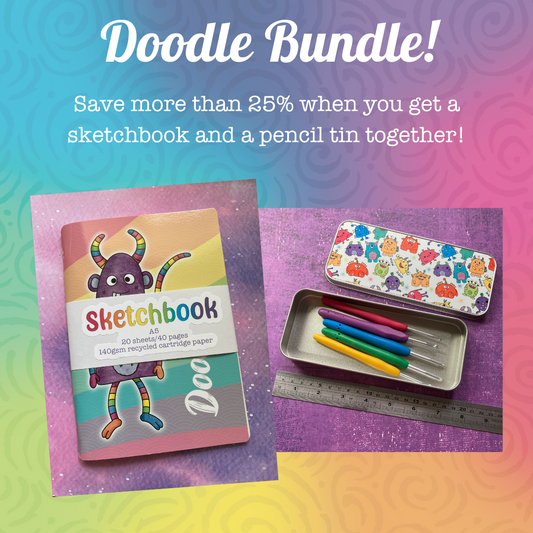 Doodle Bundle - Sketchbook & Pencil Tin