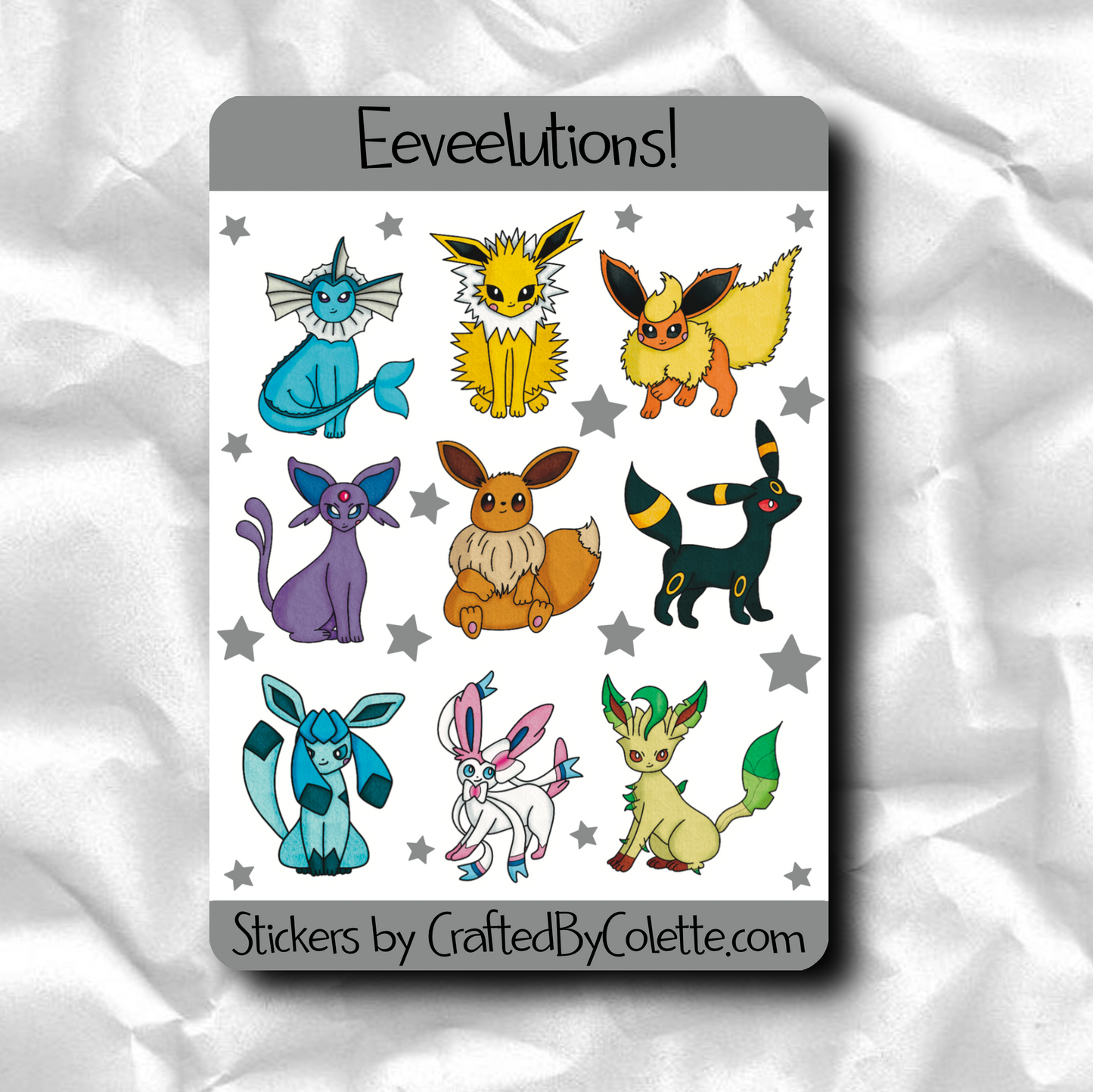 Eeveelutions Sticker Sheet