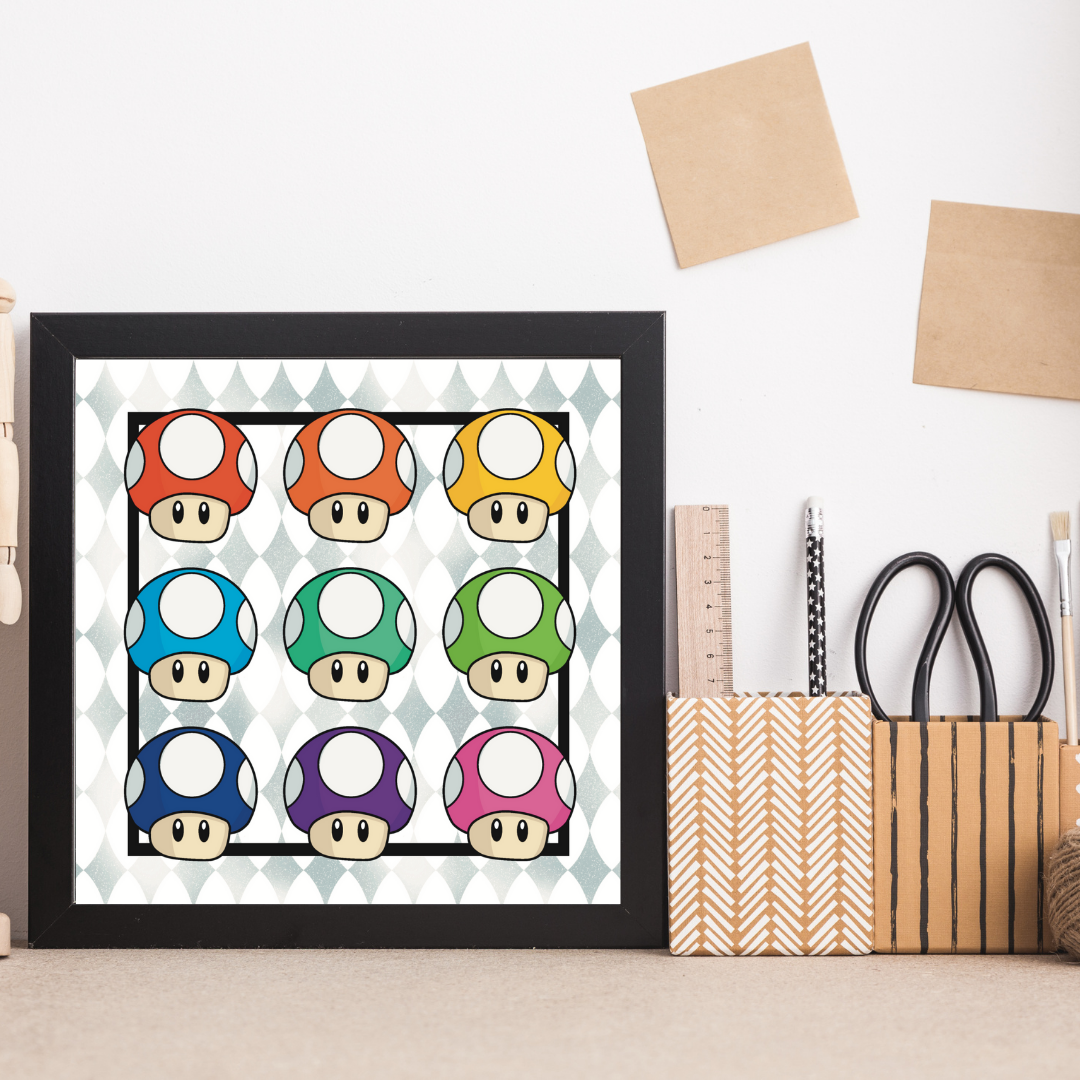 Mario Mushrooms Print