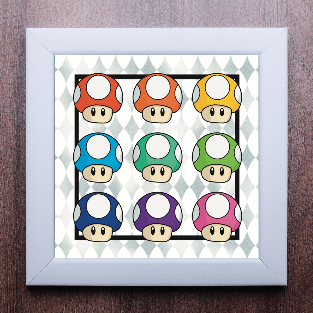 Mario Mushrooms Print