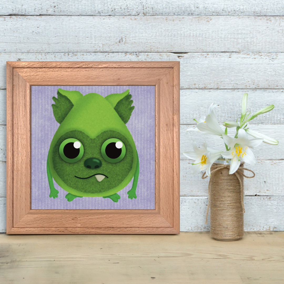 Green Fang Monster Print