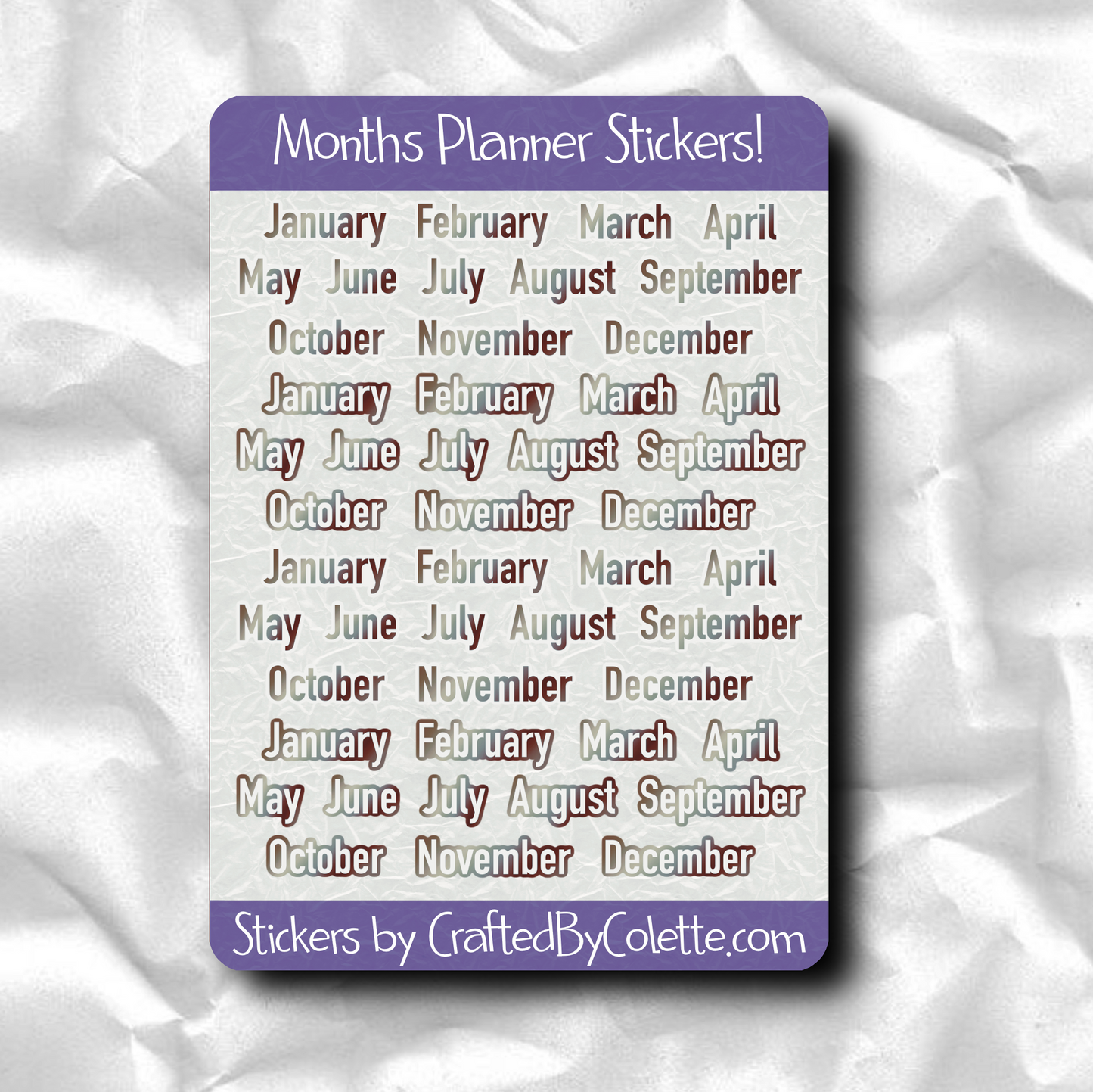 Months Planner Stickers