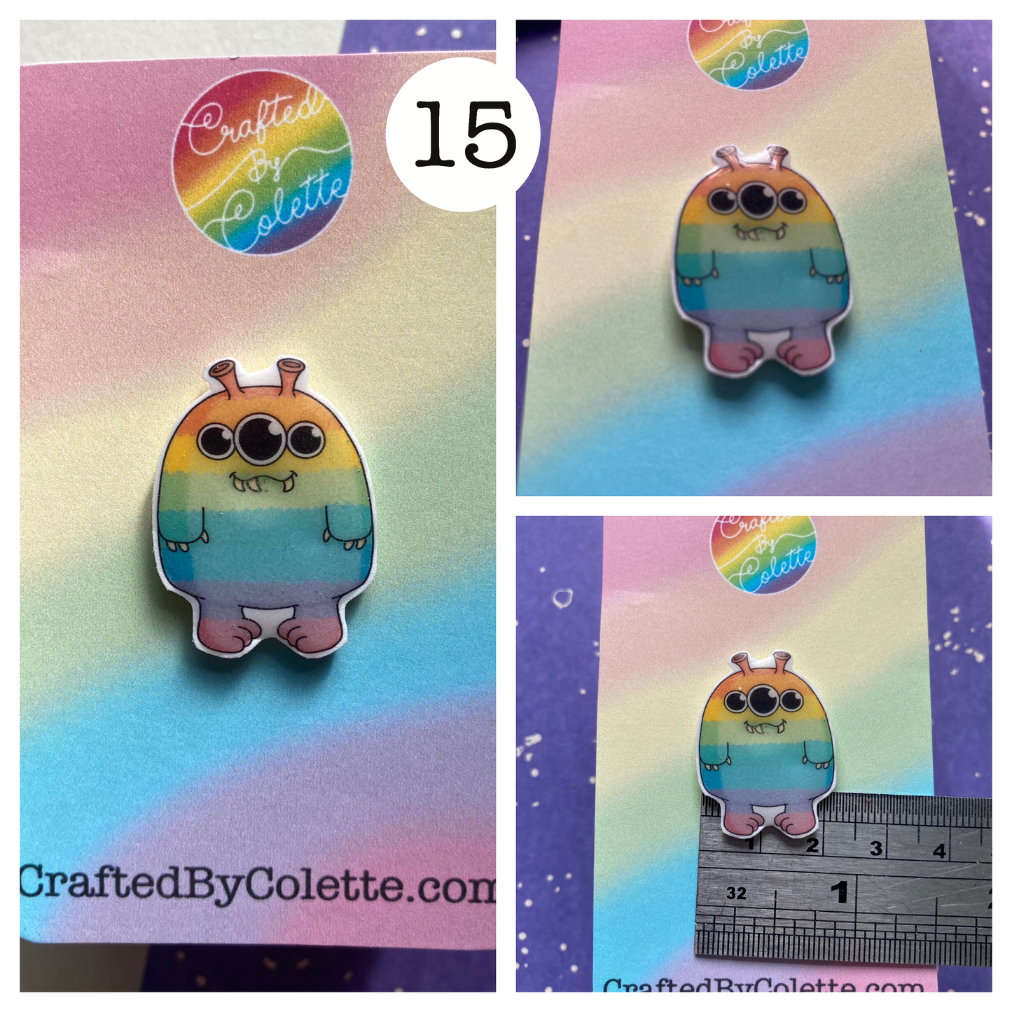 Cute Rainbow Monster Pins