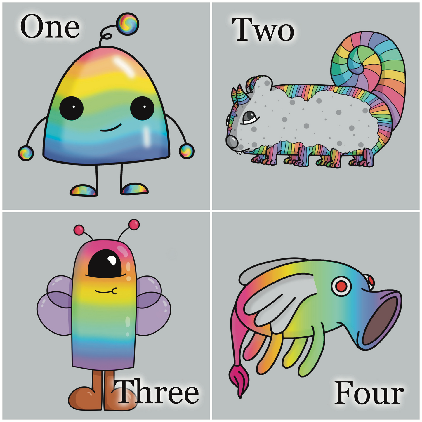 Rainbow Monsters Stickers