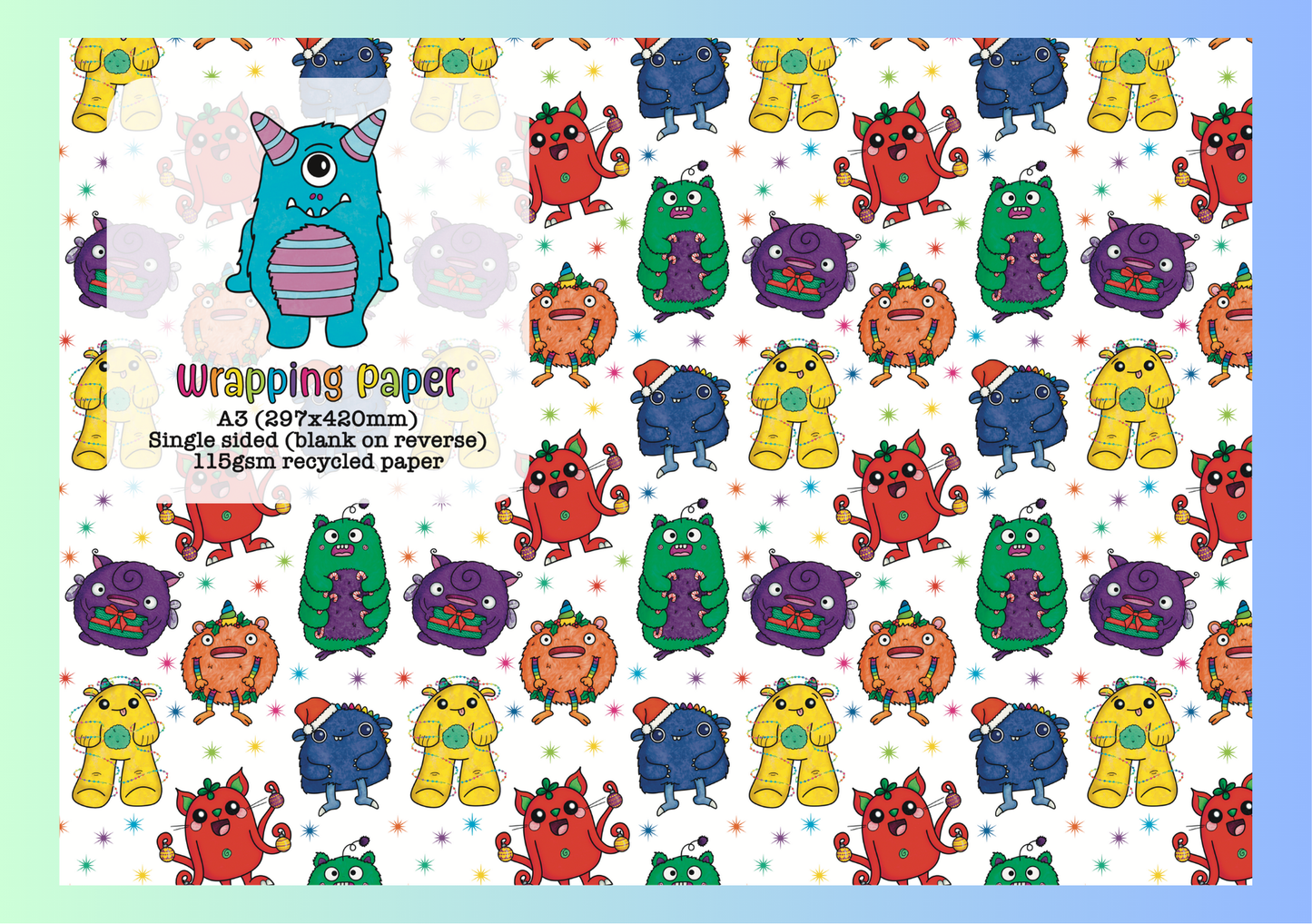 Christmas Monsters Wrapping Paper